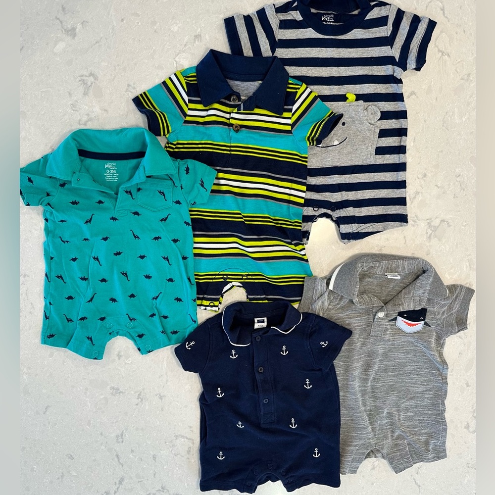 0-3Mo Baby Boy Summer Outfit Bundle